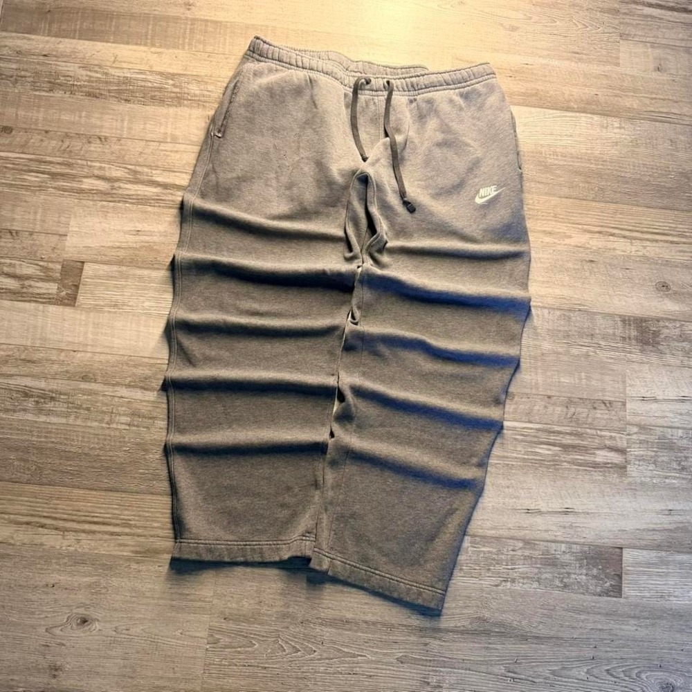 Nike Sweatpants Baggy Wide Leg Grey Distressed